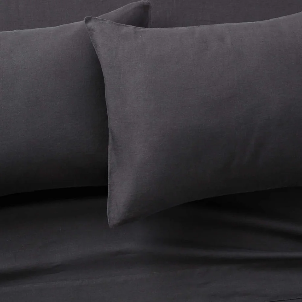 CB2 EUROPEAN FLAXtm - CERTFIED LINEN BLACK KING SHEET SET, Retail $309.00 USD